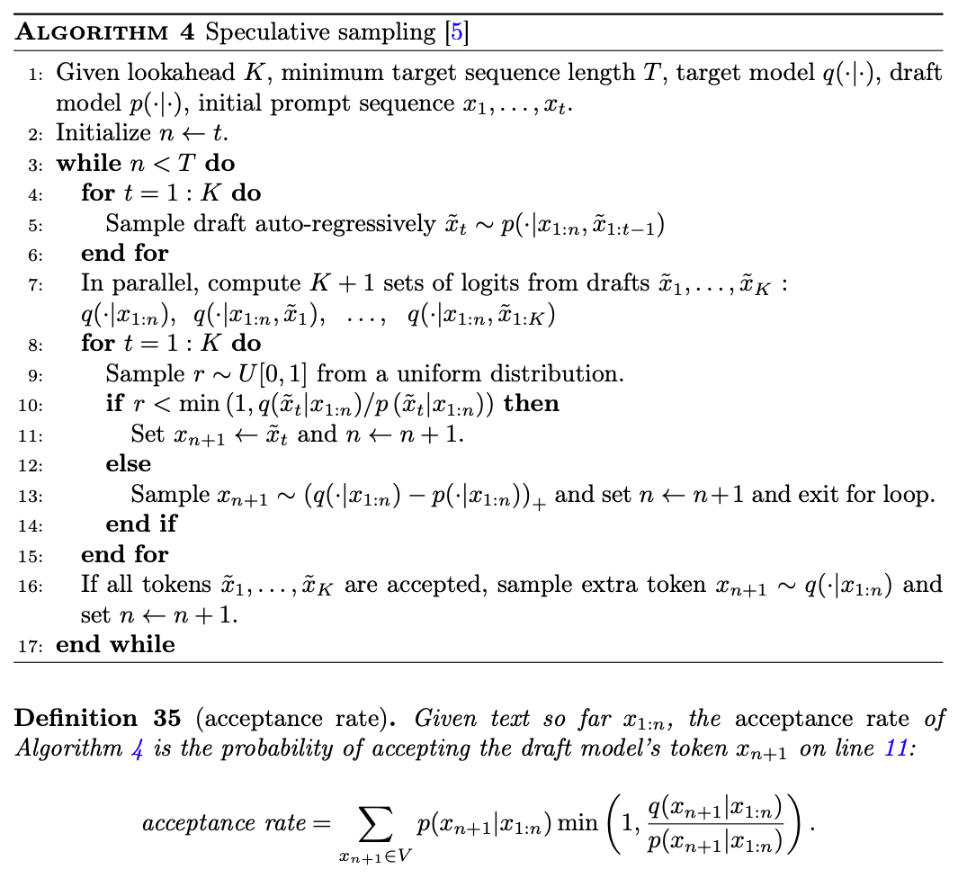 擷取自 supplement information 的 speculative sampling 演算法 algorithm4